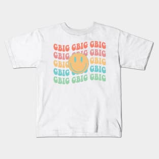 gbig retro happy face, Little big reveal college sorority bid day Kids T-Shirt